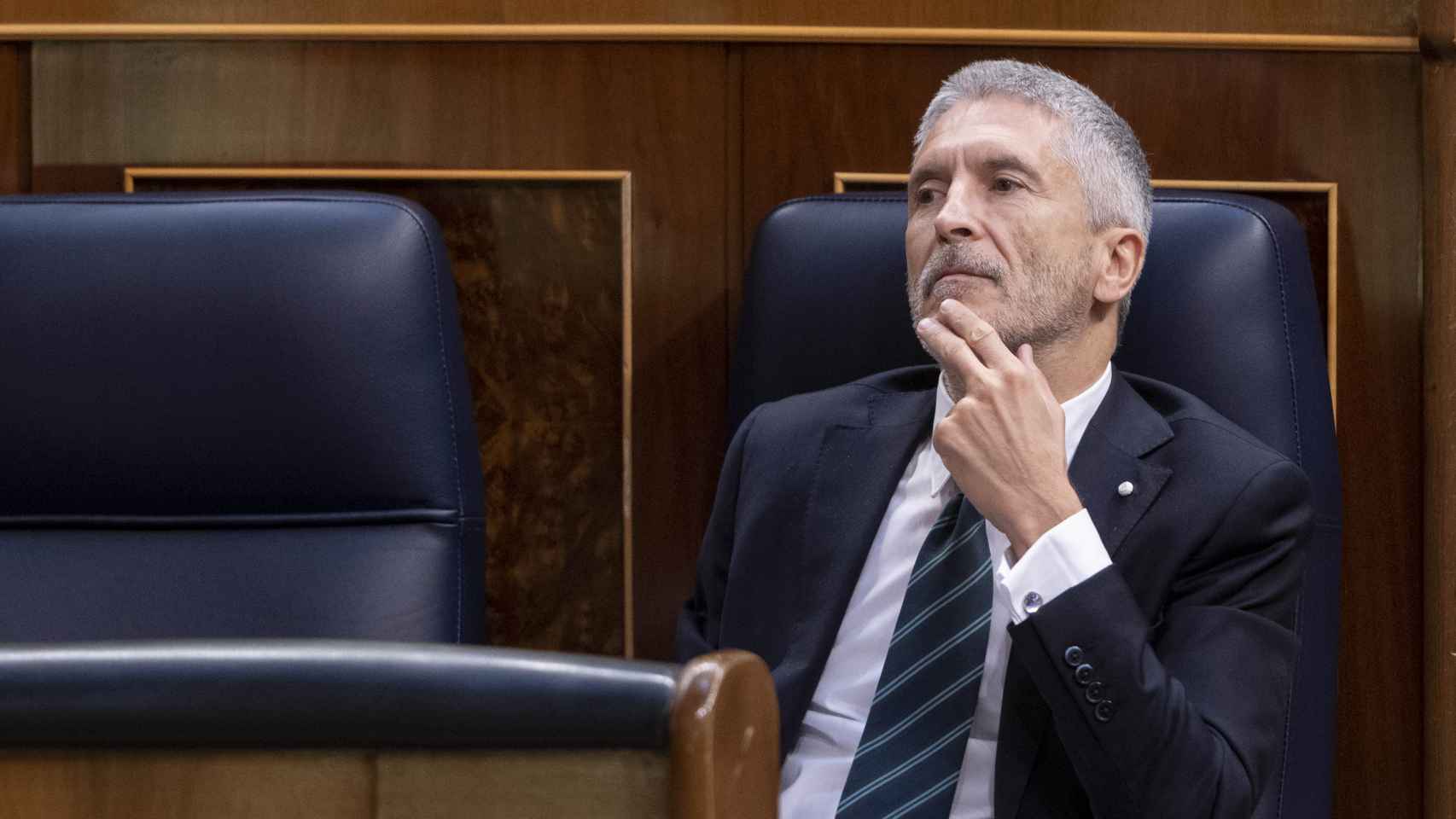 El ministro del Interior, Fernando Grande-Marlaska,  en el Congreso de los Diputados, en una foto del pasado día 25.