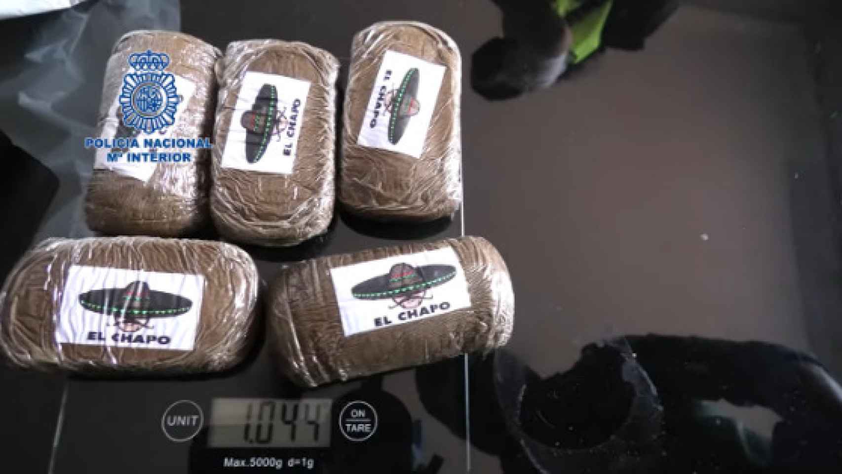 Paquetes de cocaína encontrados en la vivienda de Coín.