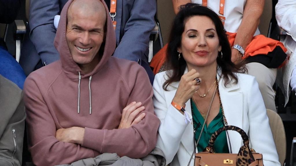 Zinedine Zidane y Veronique en Roland Garros.