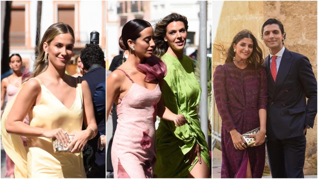 María Pombo, Laura Matamoros y María García de Jaime y Tomás Páramo en la boda de Marta Lozano.