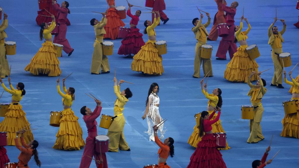 Camila Cabello, en la actuación previa a la final de la UEFA Champions League