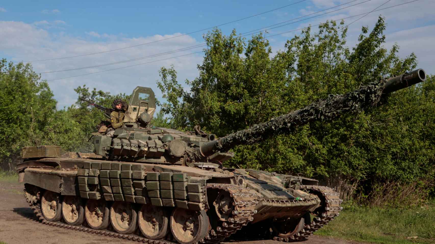 Un tanque ucraniano en la región de Donetsk, Ucrania, este sábado.