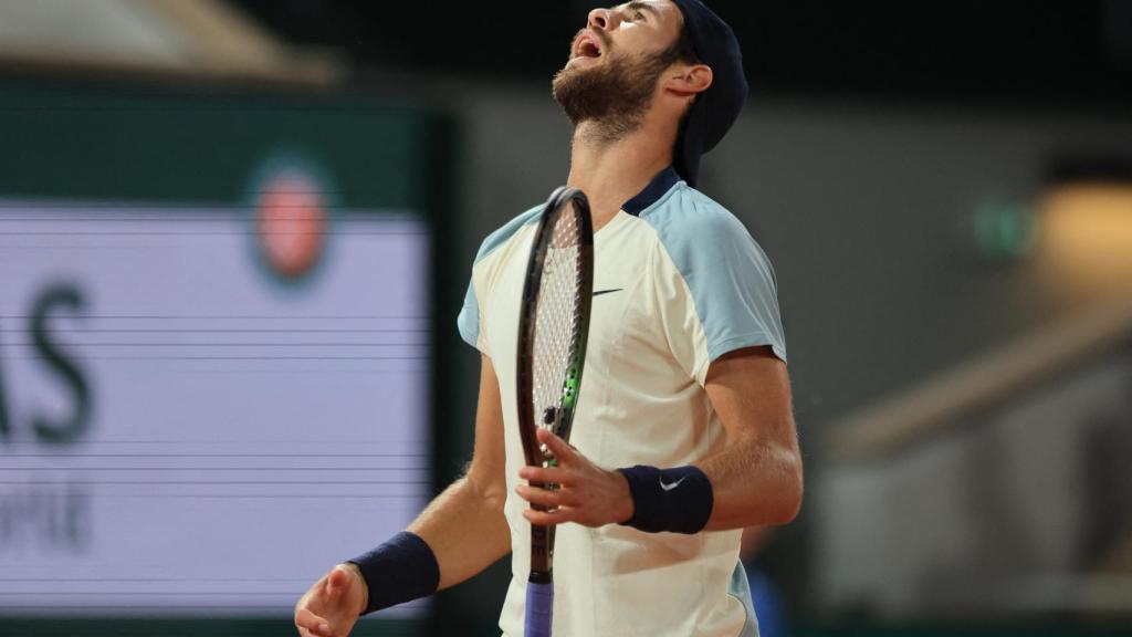 Karen Khachanov se lamenta.