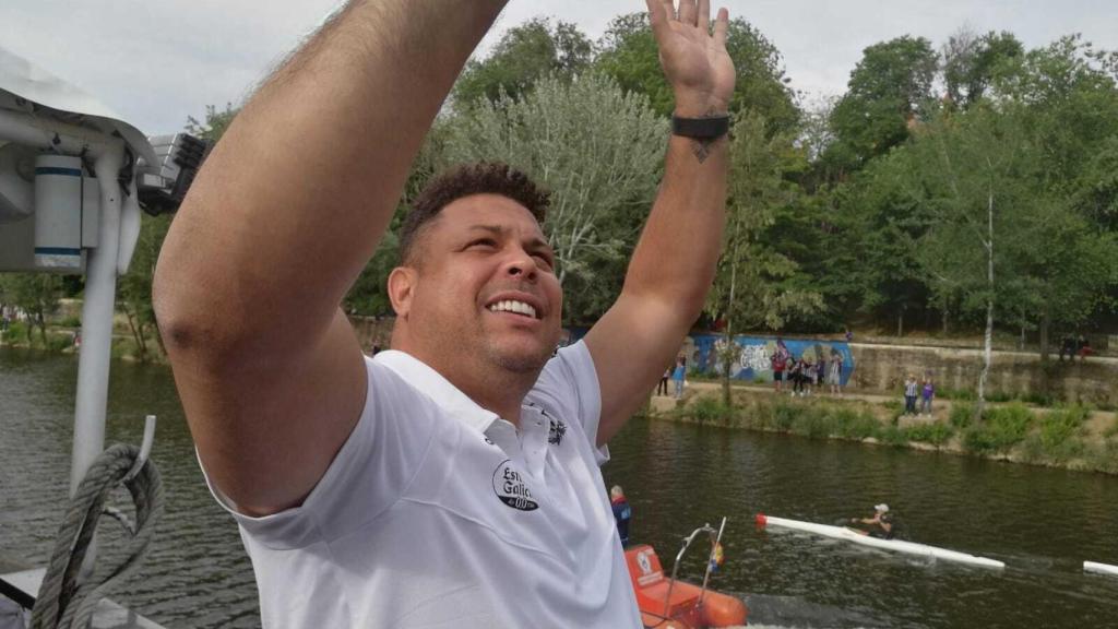 Ronaldo durante la celebración del ascenso