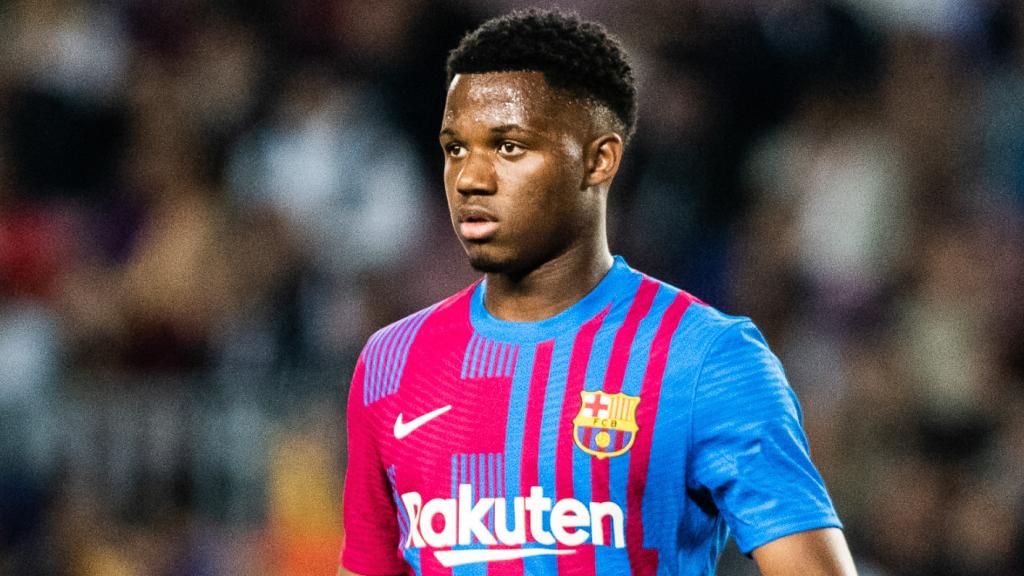 Ansu Fati, en un partido del FC Barcelona de la temporada 2021/2022