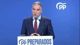 El coordinador general del PP, Elías Bendodo, este lunes en la sede nacional del partido.