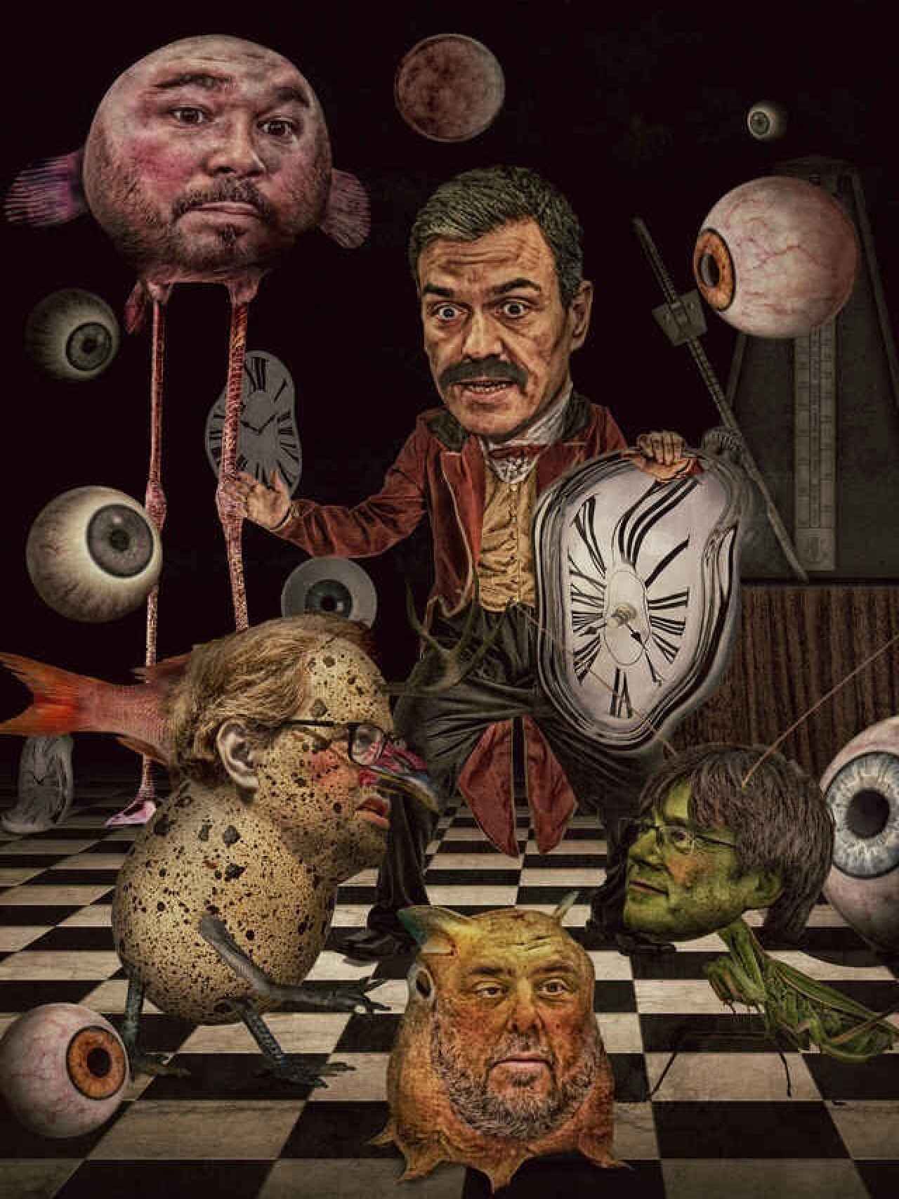 Ilustración de Javier Muñoz publicada en 2020 para el artículo de Pedro J. Ramírez 'El domador sin látigo'.