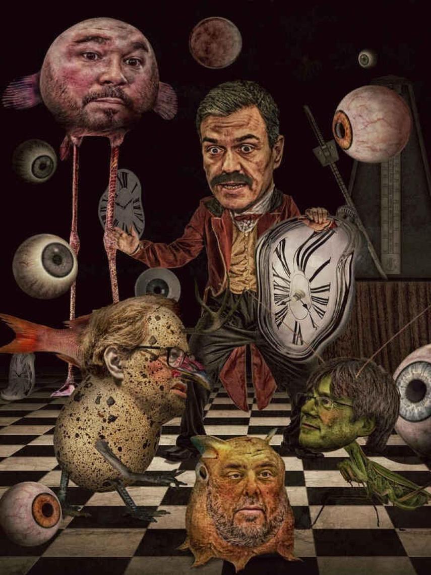 Ilustración de Javier Muñoz publicada en 2020 para el artículo de Pedro J. Ramírez 'El domador sin látigo'.