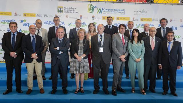 Acto de inauguración del XV Congreso de Comunidades de Regantes celebrado en León este martes.