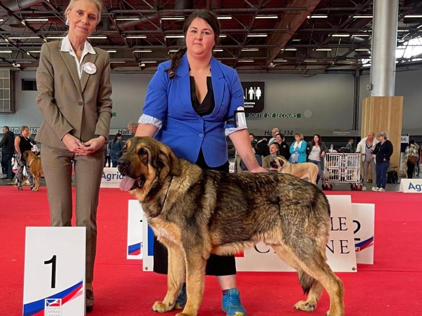 Laura Domínguez posa en Francia junto a LLambrion de La Camperona