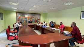 Momento de la reunión en el edificio administrativo El Ferial