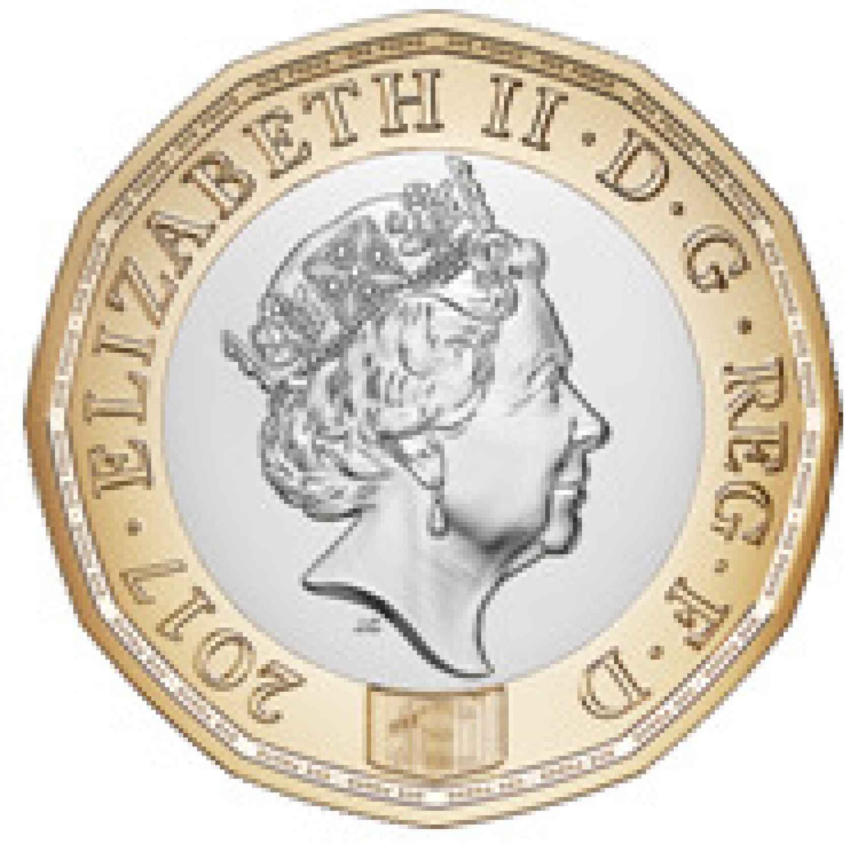 Imagen de una libra británica con la efigie de Isabel II.