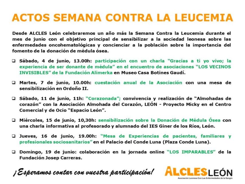 Actos de la Semana contra la Leucemia