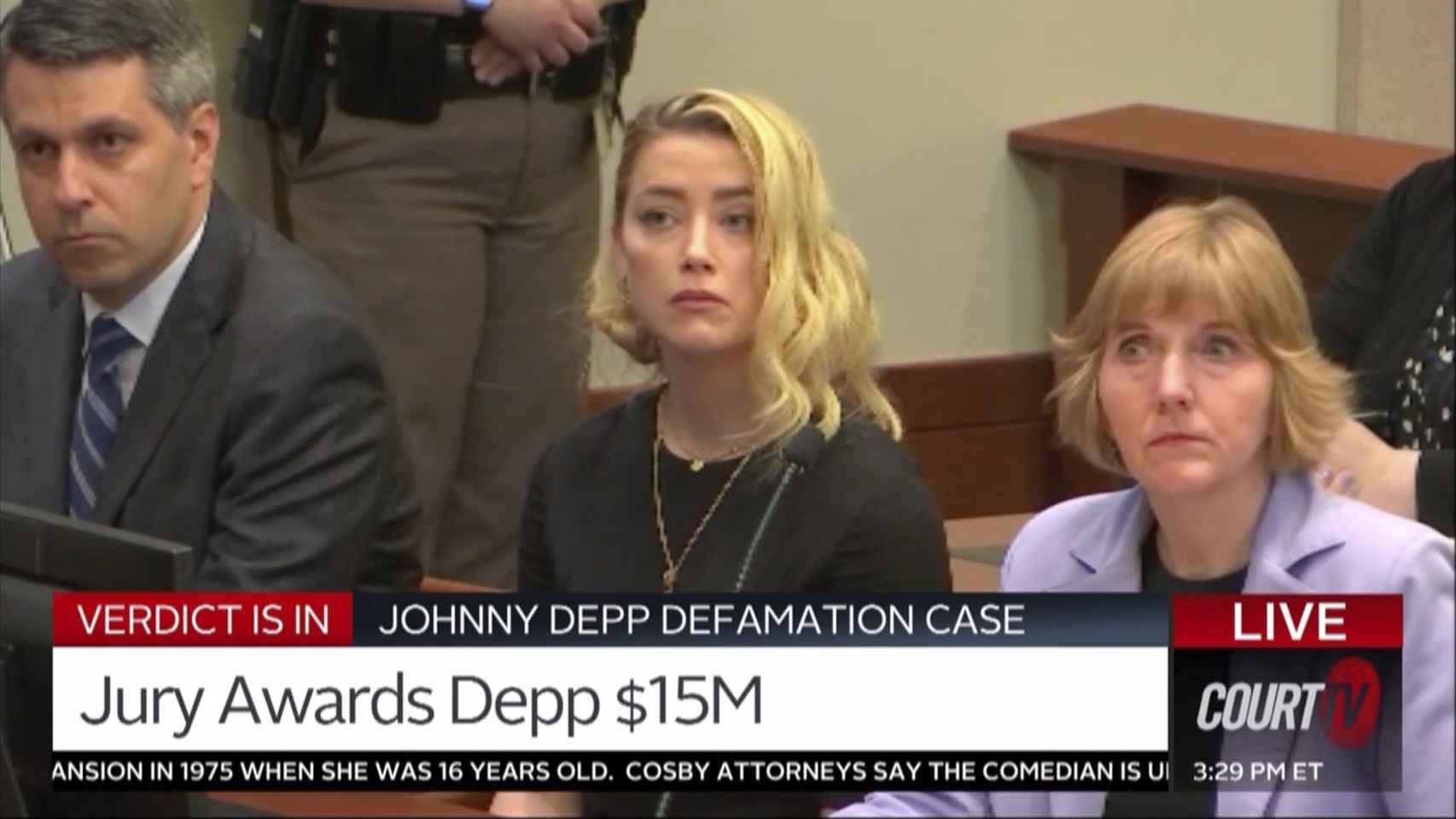 Amber Heard durante la lectura del veredicto, este miércoles 1 de junio de 2022.