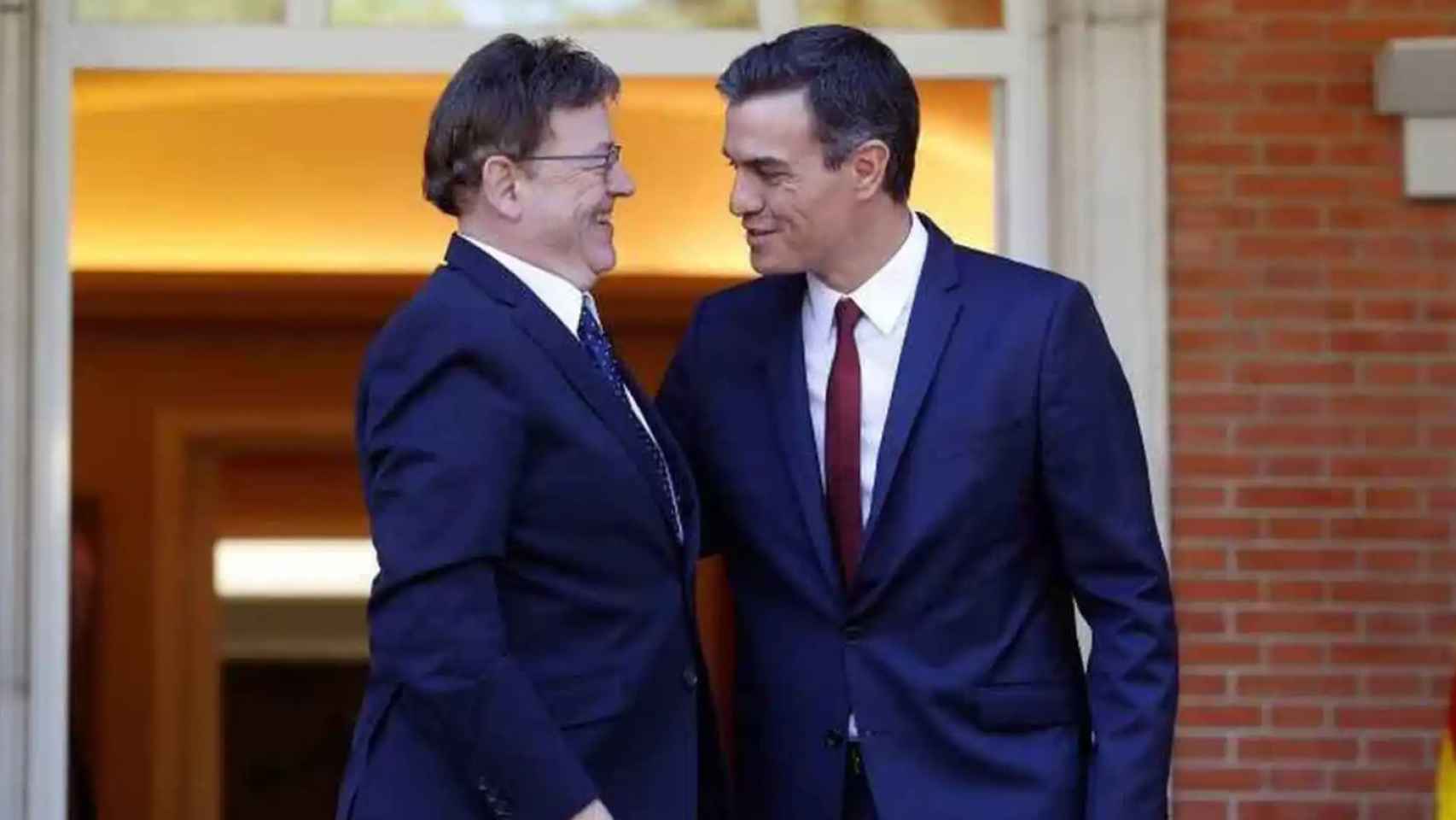 Ximo Puig y Pedro Sánchez en su última reunión en Moncloa.