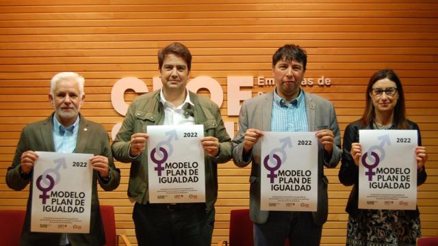 Imagen de la presentación del modelo del Plan de Igualdad consensuado entre CEOE CEPYME Salamanca y los sindicatos CCOO y UGT Salamanca