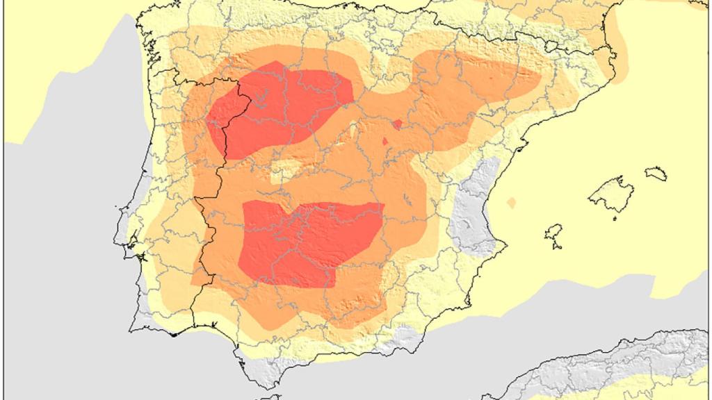 Mapa de temperaturas medias en mayo