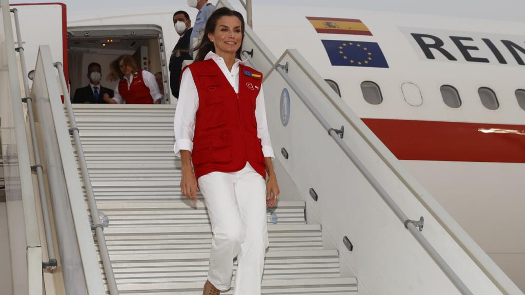 Letizia, a su llegada a Mauritania.