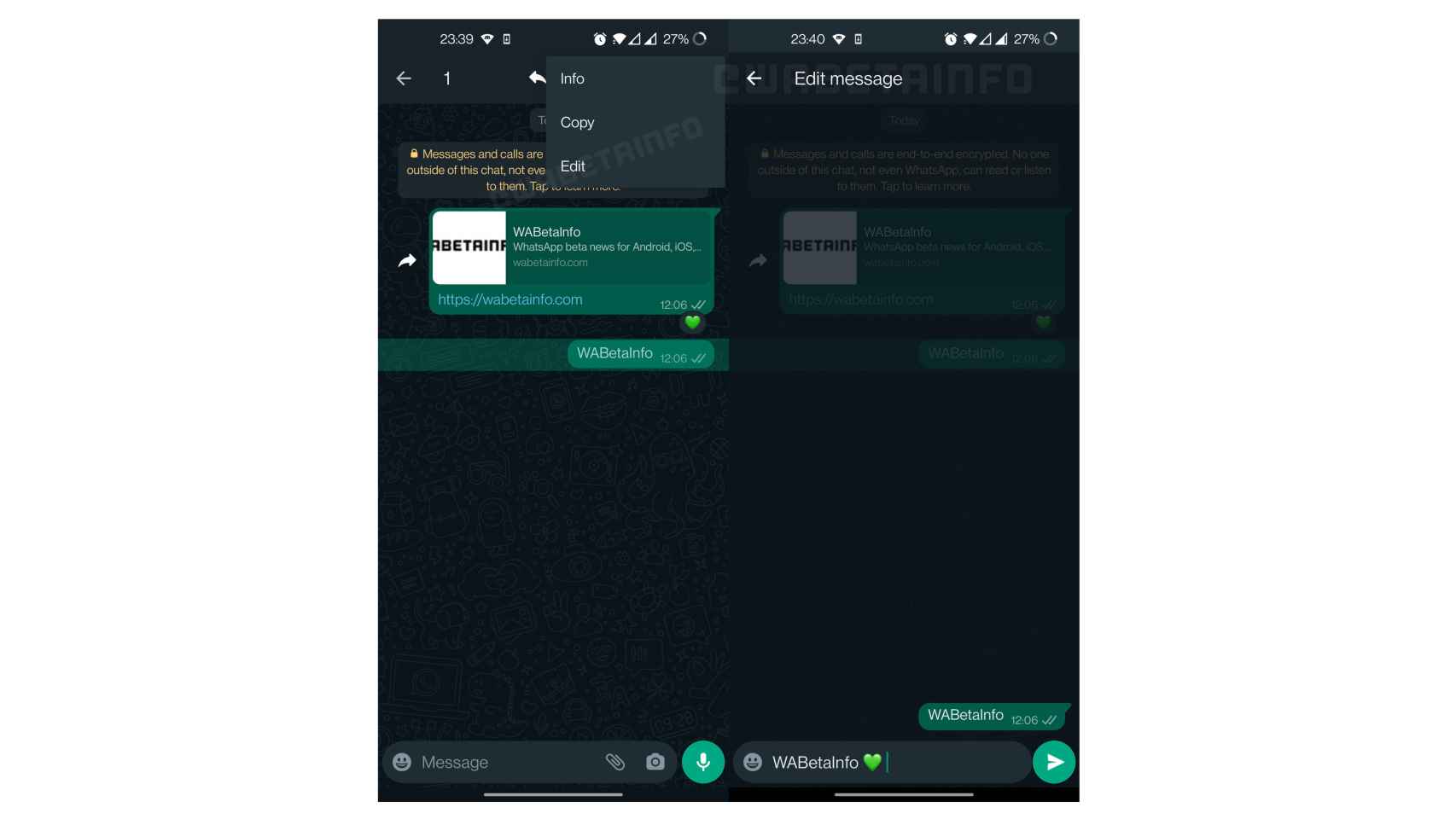 WhatsApp prueba a editar mensajes