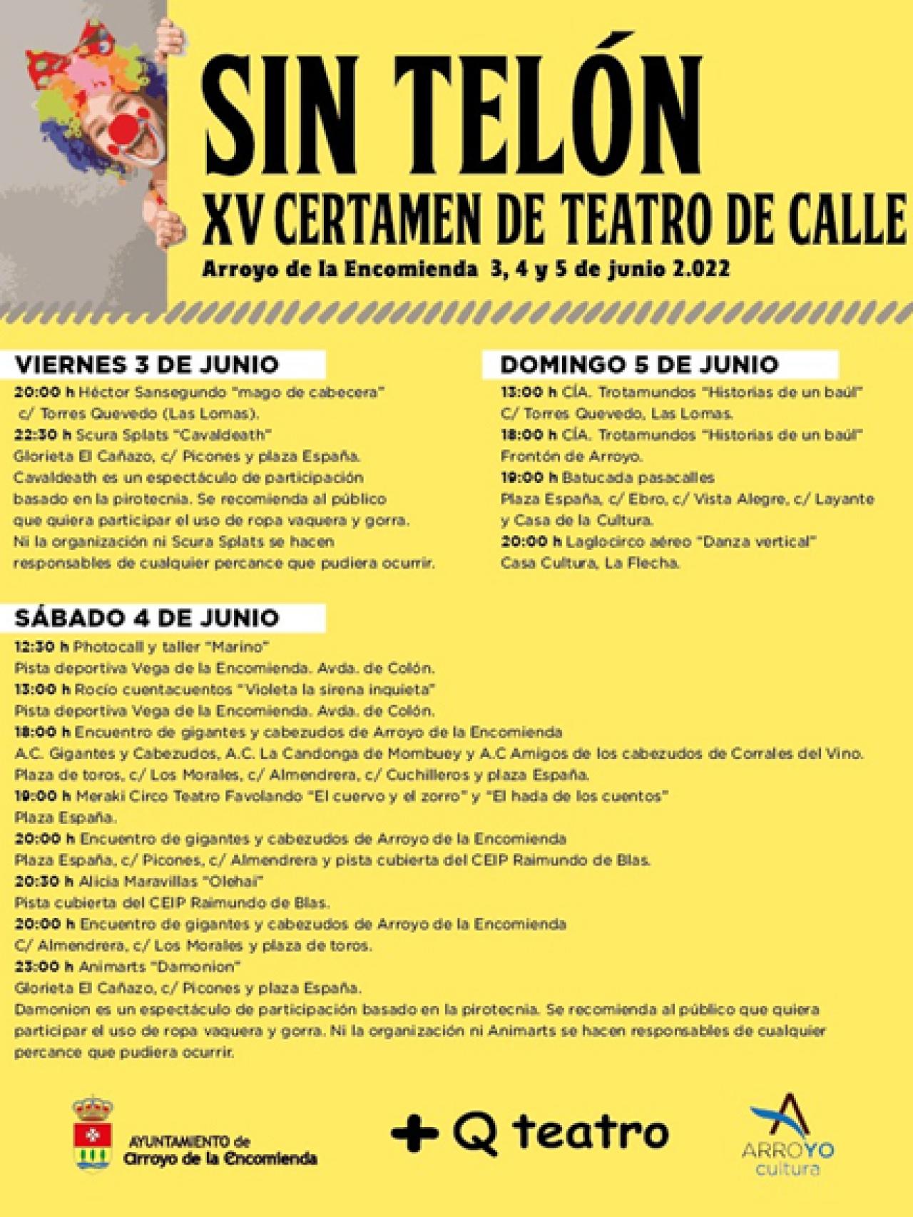 El teatro de calle llega a Arroyo del 3 al 5 de junio