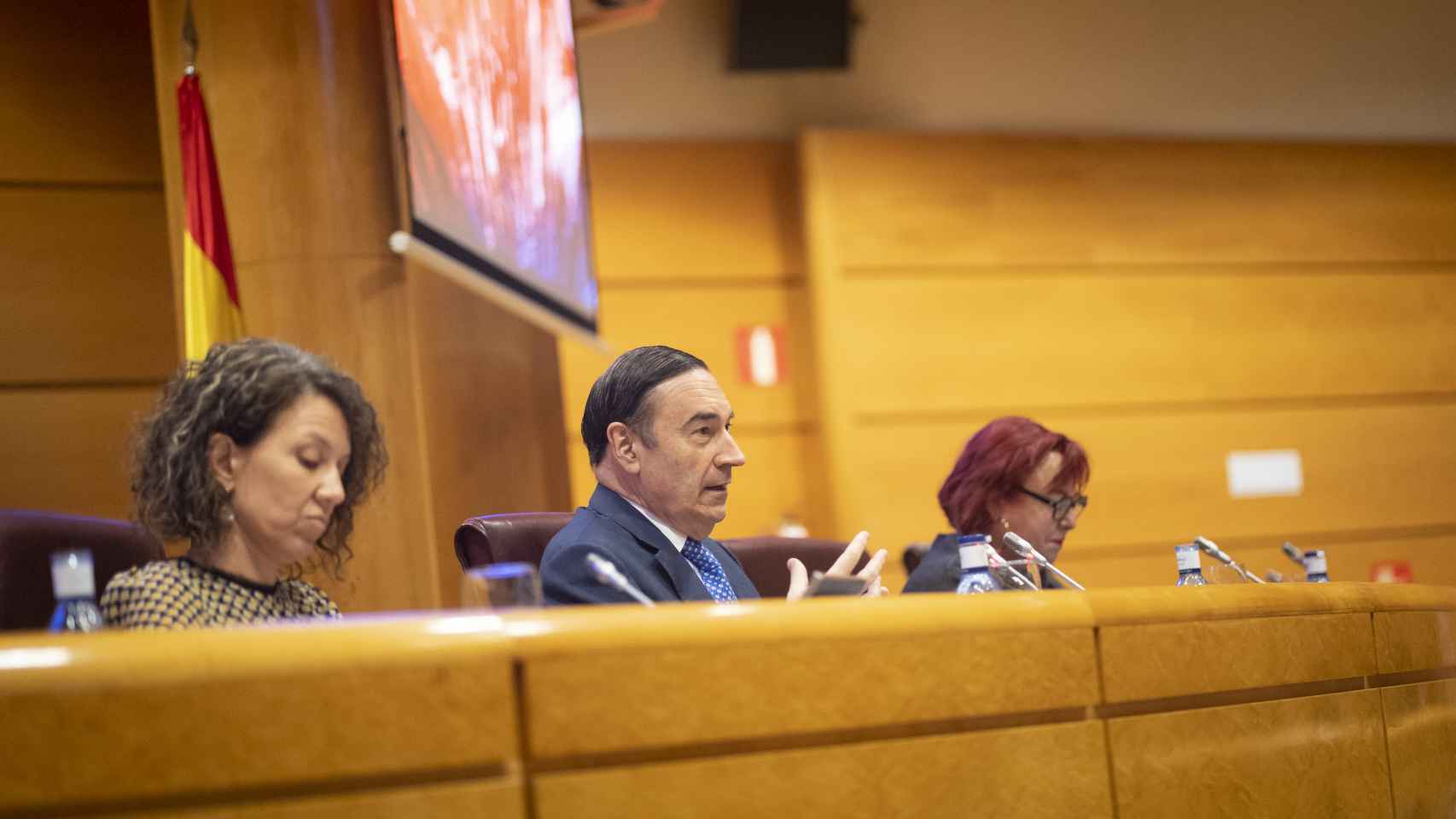 Pedro J. Ramírez, durante su intervención en el Senado.