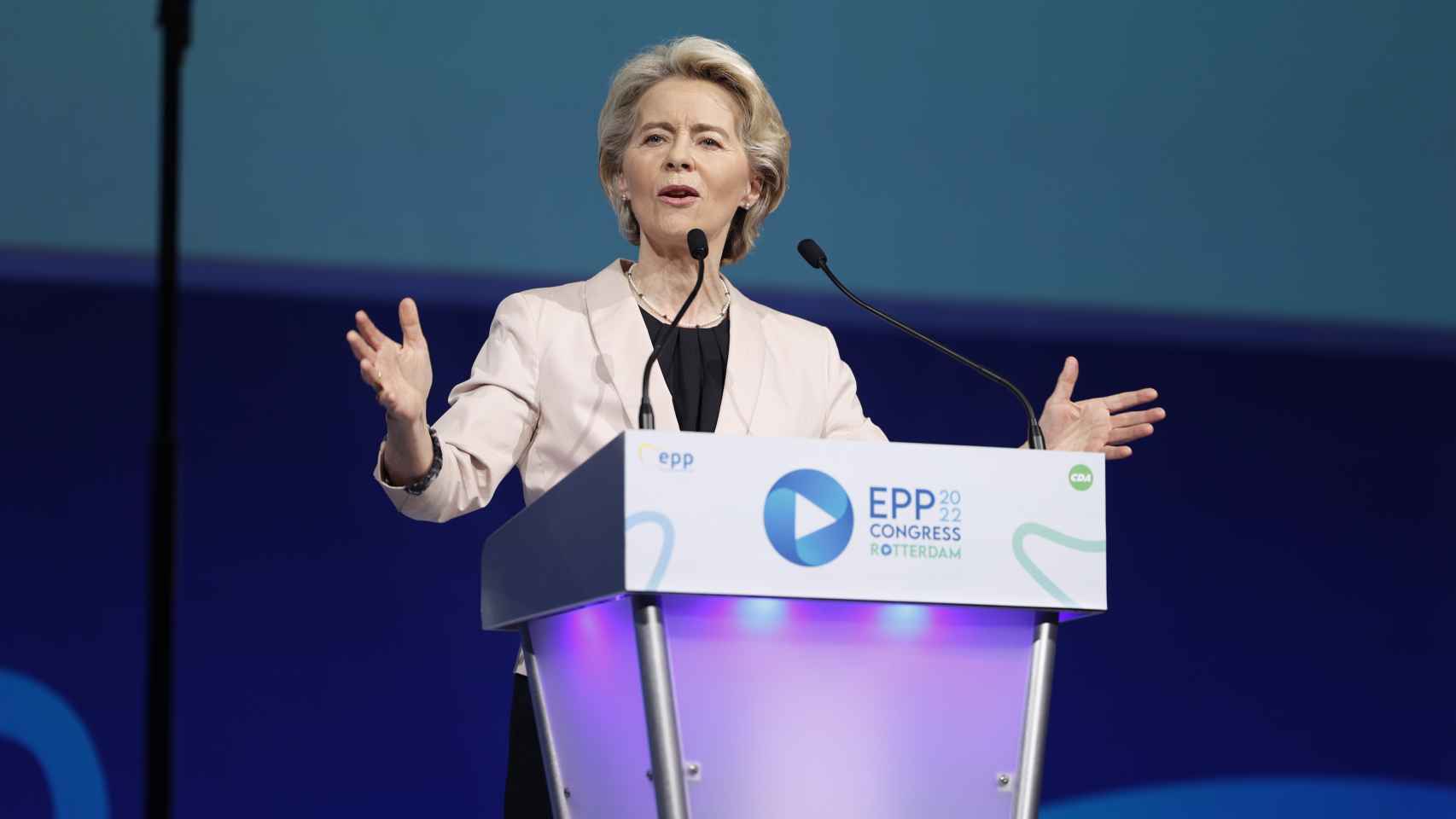 Ursula von der Leyen, durante su discurso en el congreso del EPP en Rotterdam.
