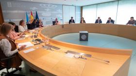 El titular de la Xunta, Alfonso Rueda, preside la reunión del Consello.