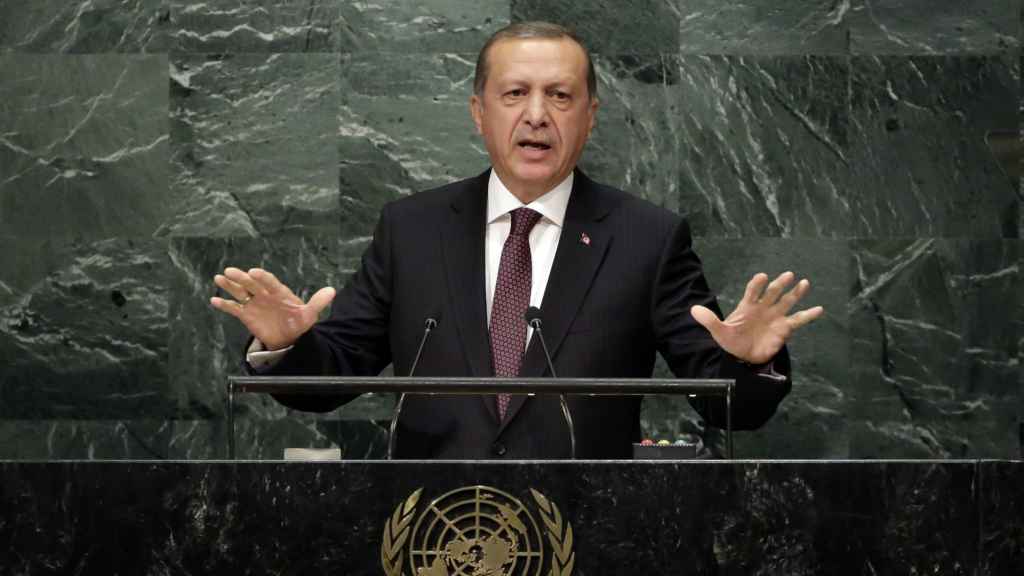 El presidente turco Recep Tayyip Erdogan durante una cumbre de Naciones Unidas.
