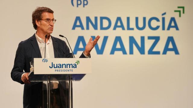 Feijóo en un acto de campaña este viernes en Estepona (Málaga).