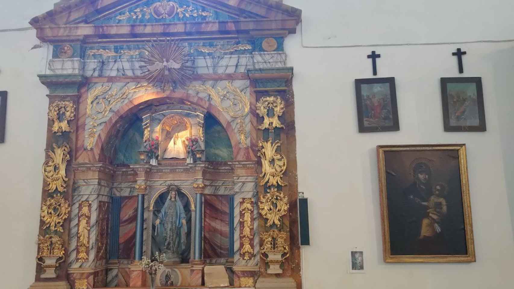 La pintura restaurada, tal y como se conserva en la iglesia de San Jorge (Penagos).