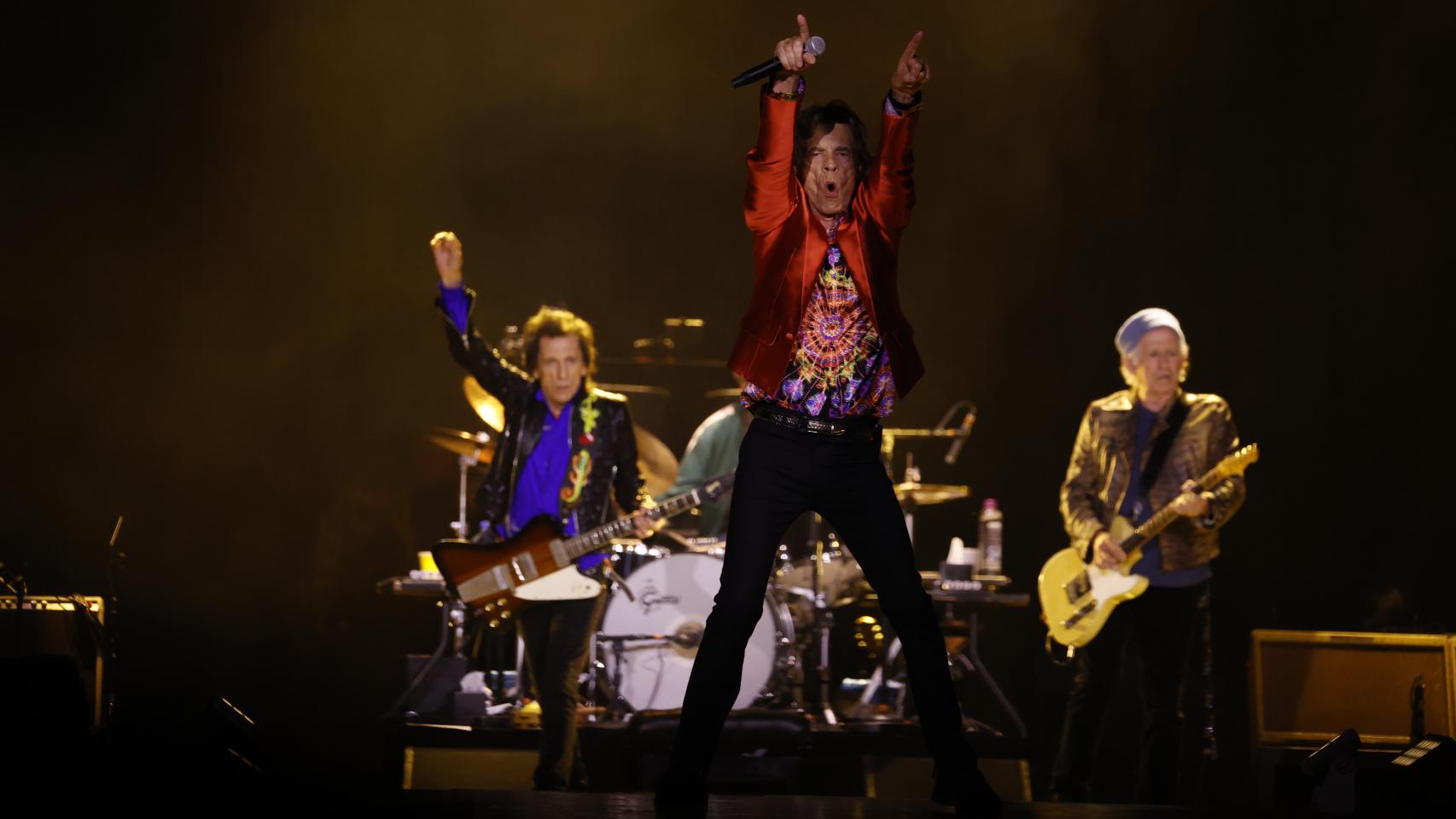 Mick Jagger, Keith Richards y Ronnie Wood en el Wanda Metropolitano de Madrid.