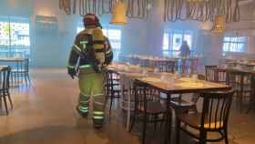 Estado en el que quedó el restaurante La Fundición tras extinguirse el incendio