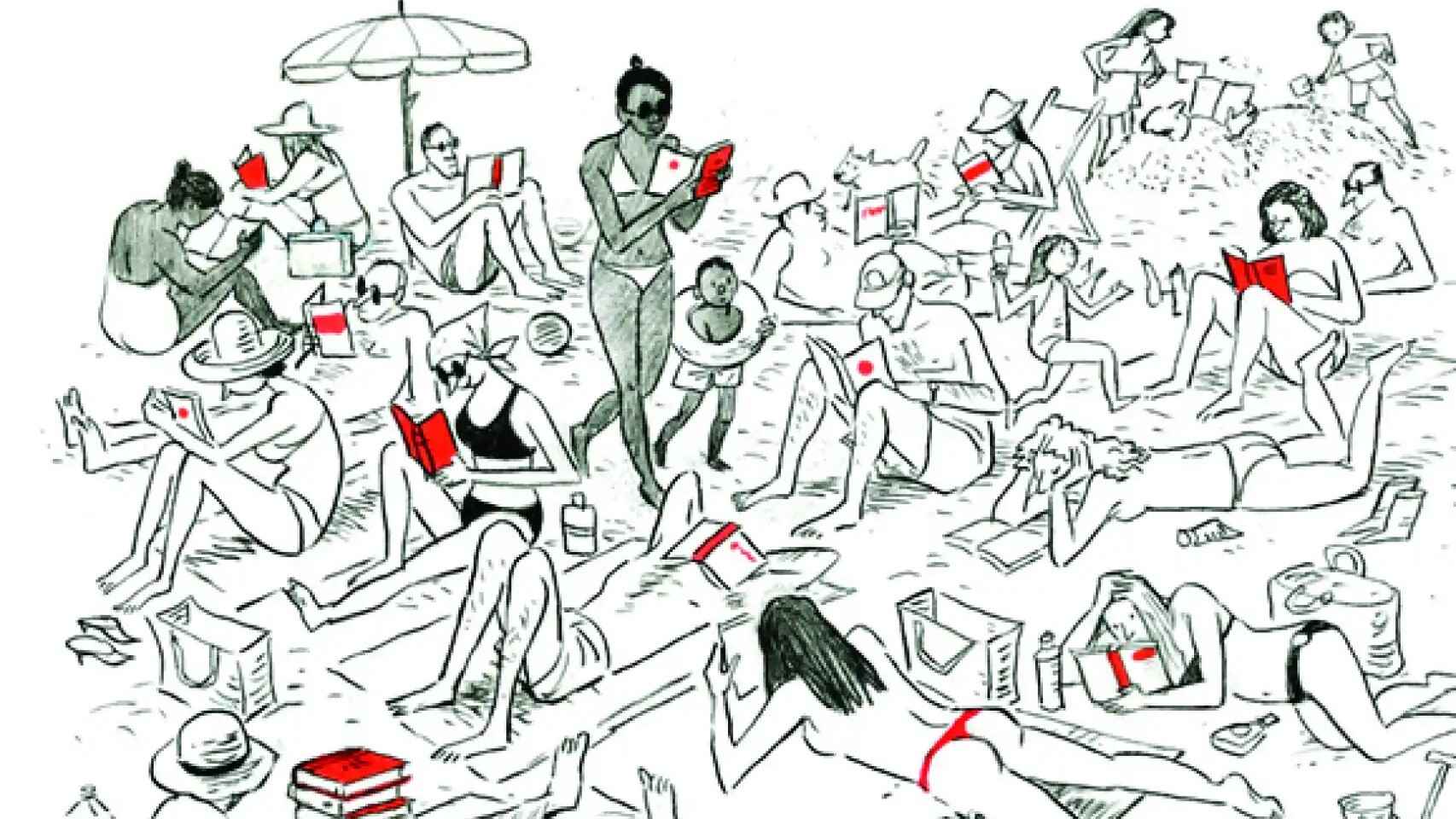 Ilustración de la portada de 'El mundillo literario', de Posy Simmonds