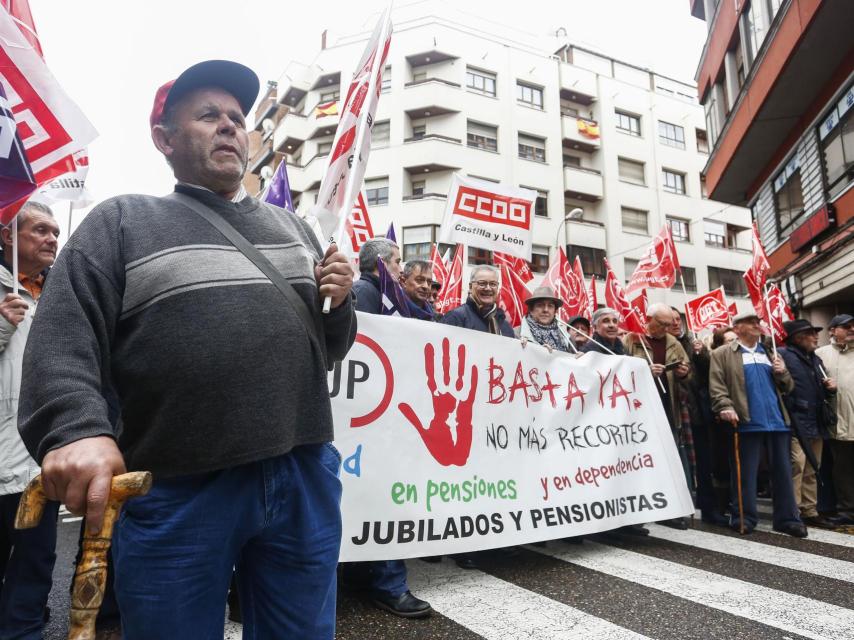 Imagen de archivo de una manifestación de pensionistas en León.