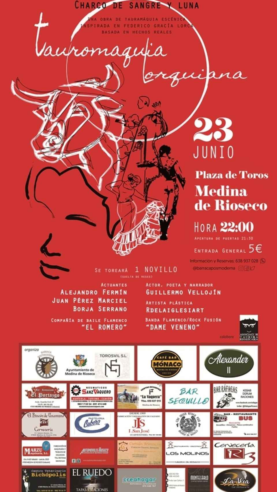 Cartel del estreno de 'Tauromaquia lorquiana' en Medina de Rioseco.