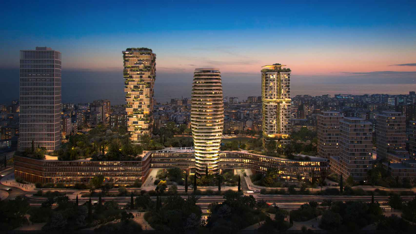 Diseño de Urbania para las torres de Repsol, en Málaga.