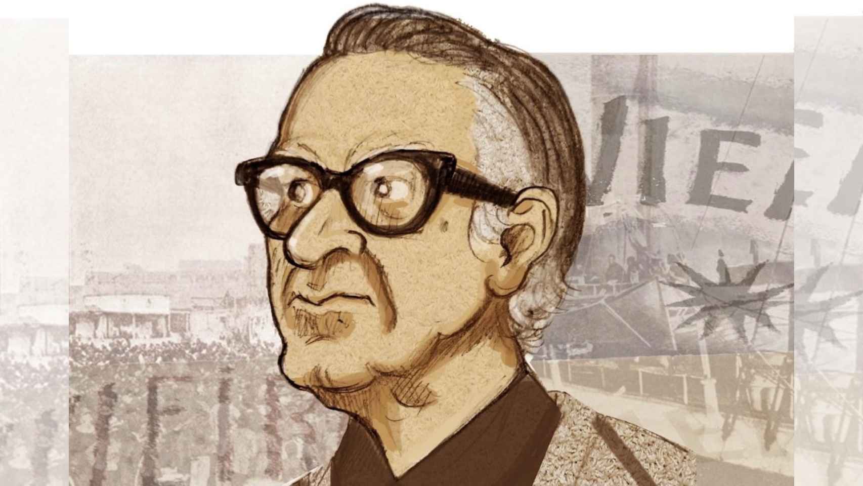 Cartel de la exposición ‘Un vieiro polo museo con Florencio Delgado’.