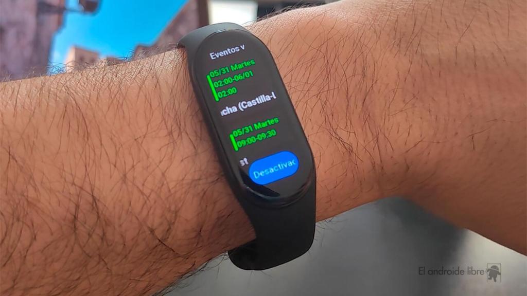 Calendario en la Xiaomi Smart Band 7