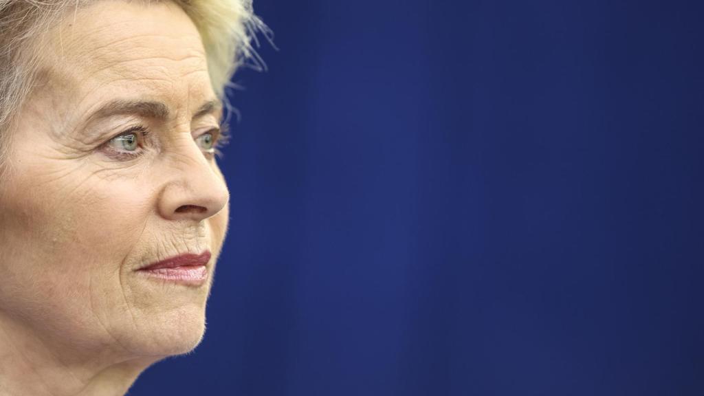 Ursula von der Leyen, durante un debate este martes en la Eurocámara