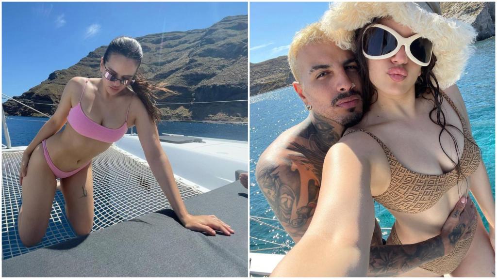 La cantante ha lucido un bikini de una firma 'low cost' argentina, y otro de lujo, de Skims x Fendi.