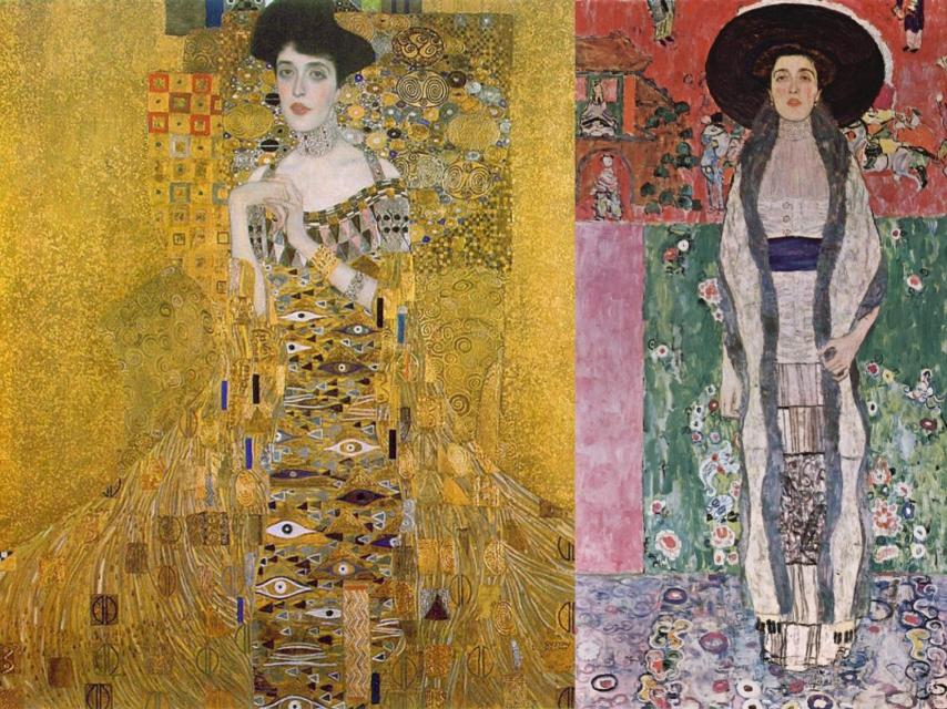 Retrato de Adele Bloch-Bauer I (1907) y Retrato de Adele Bloch-Bauer II (1912).