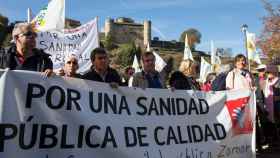 Manifestación por la mejora de la sanidad rural en Puebla de Sanabria (Zamora)