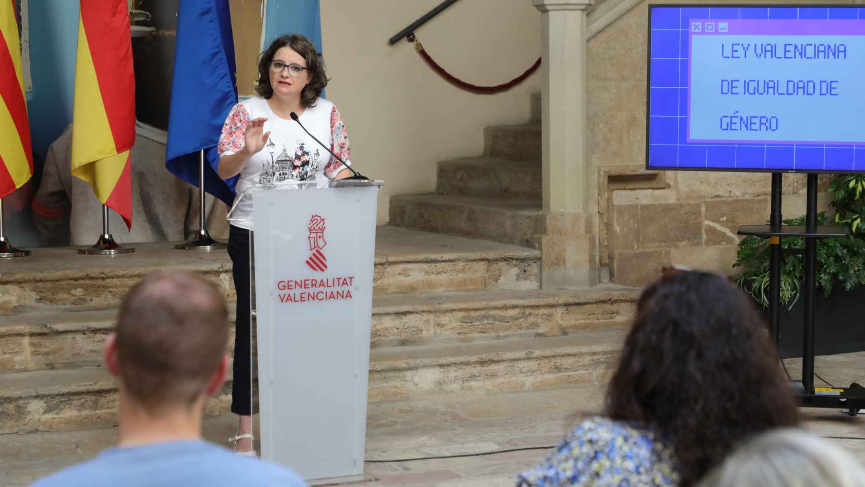 Mónica Oltra este jueves en la presentación de la ley valenciana de igualdad de género.