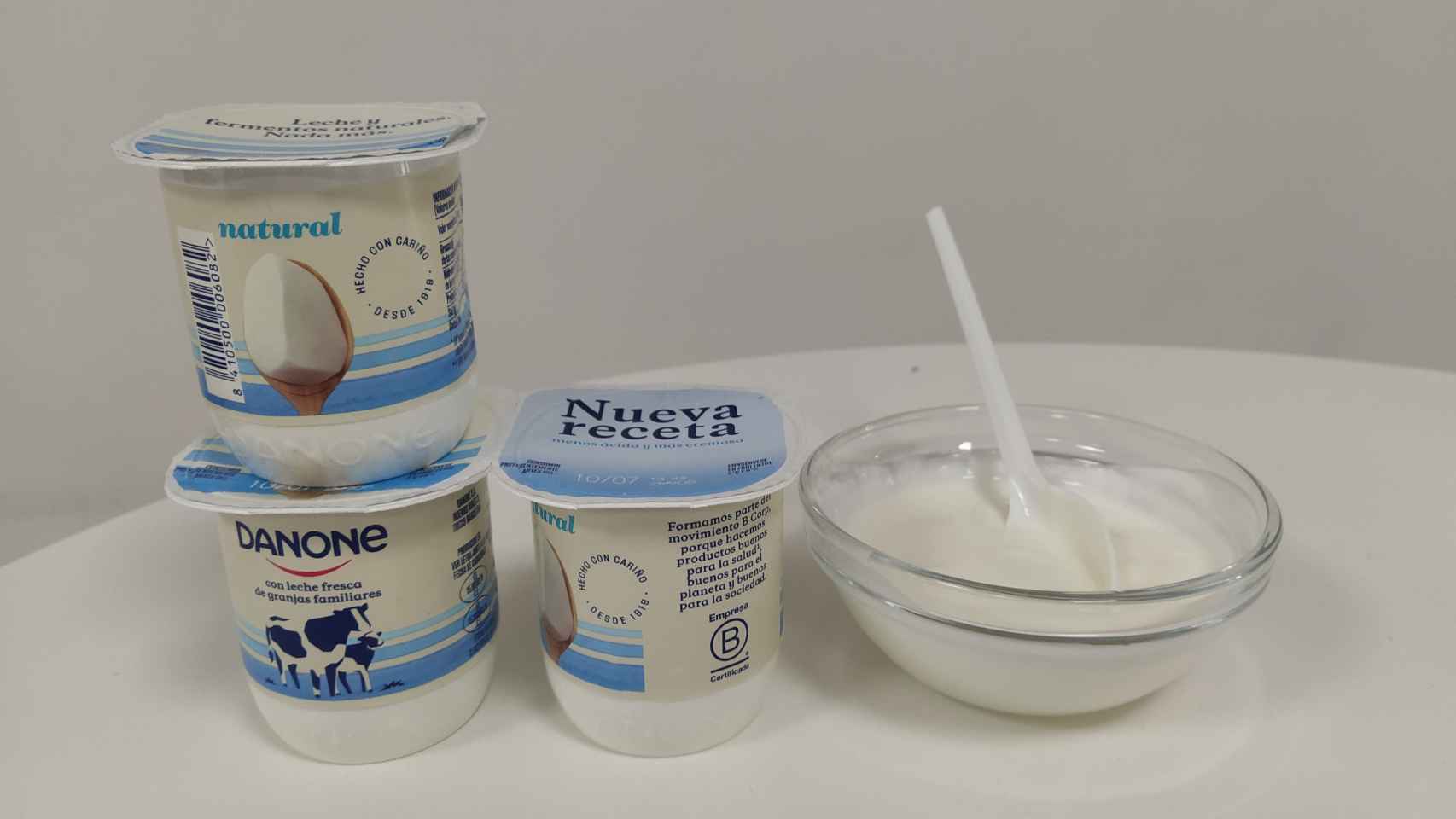 Los yogures de Danone naturales.