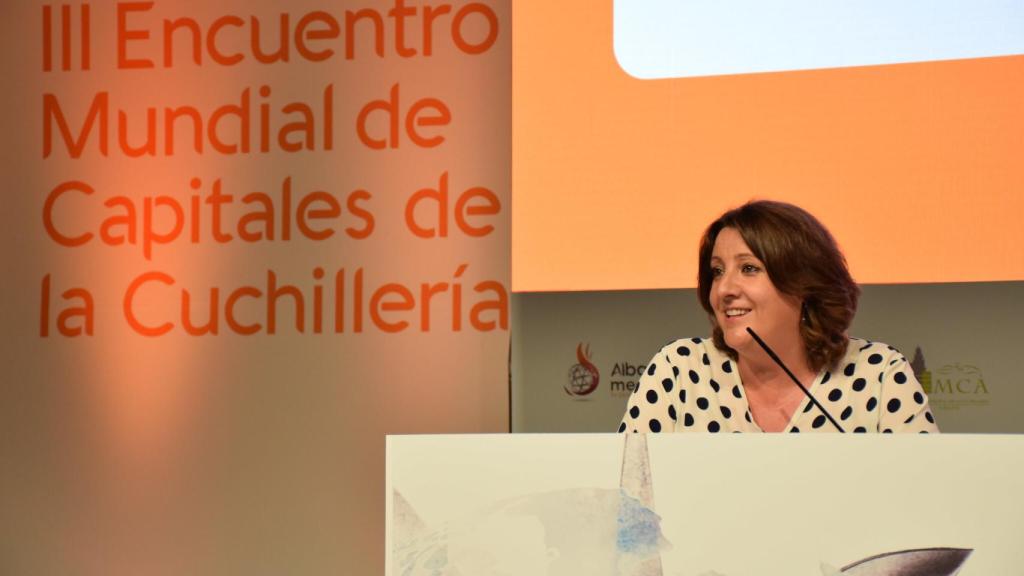 Patricia Franco en el III Encuentro Mundial de Capitales de Cuchillería. Foto: JCCM.