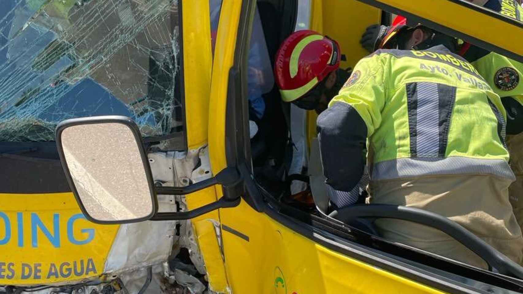 Camionero rescatado en el accidente de Simancas
