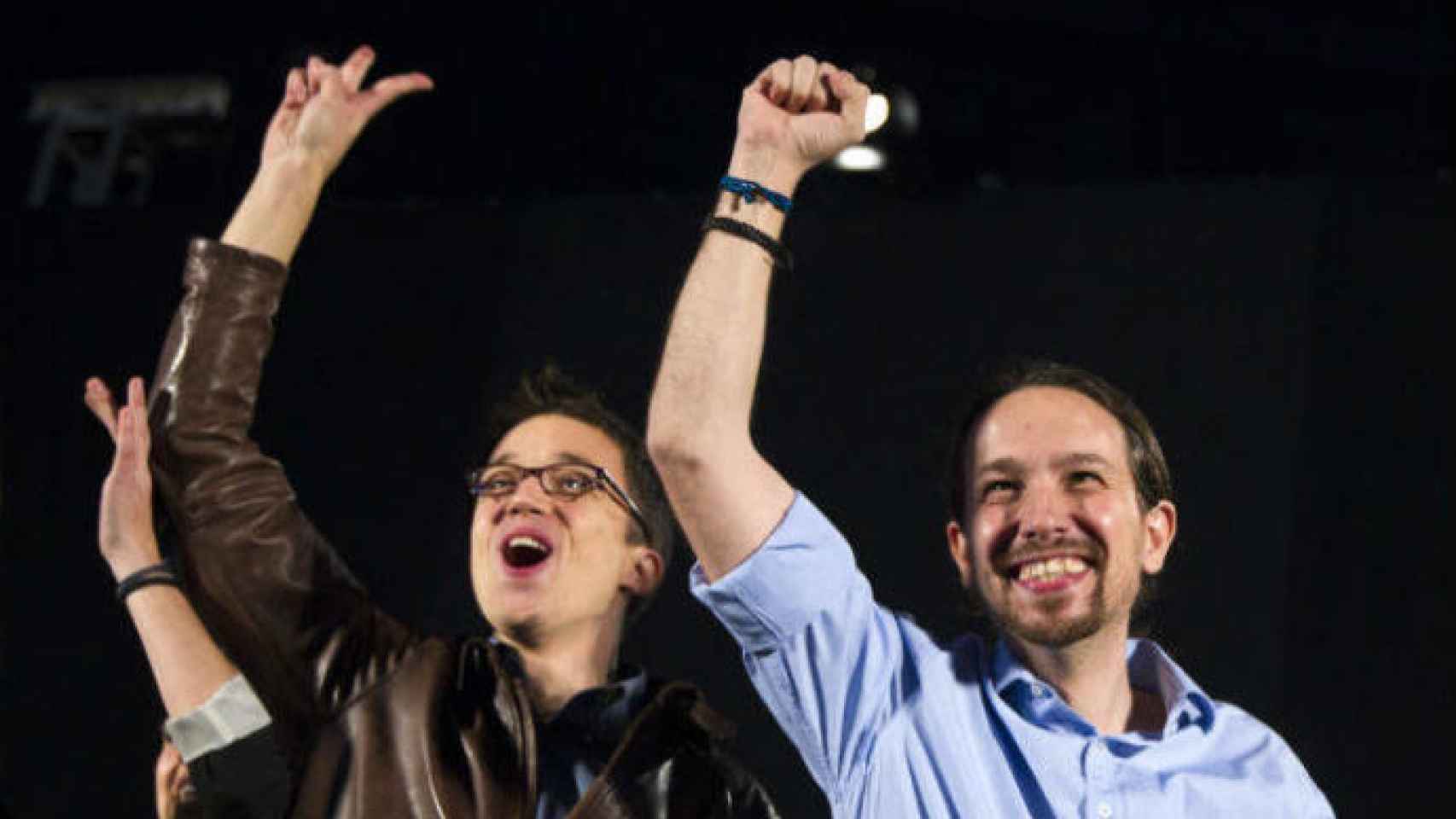 Íñigo Errejón y Pablo Iglesias, durante un acto en los primeros años de Podemos.