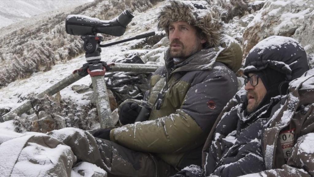 Vincent Munier durante el rodaje.