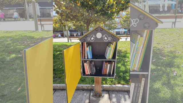 Una de las casitas de libros de Ponteareas.