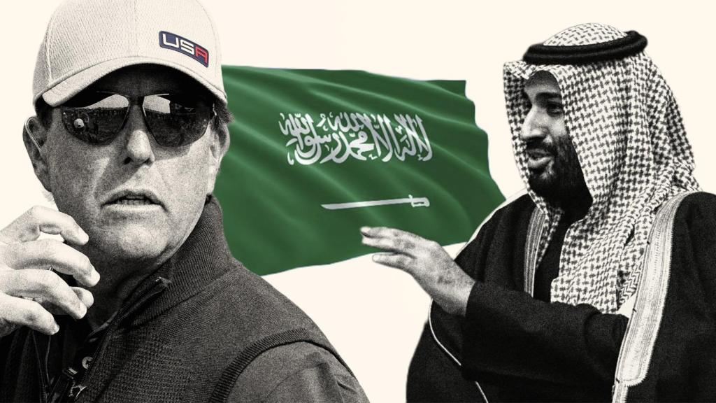 Phil Mickelson y Mohamed bin Salmán